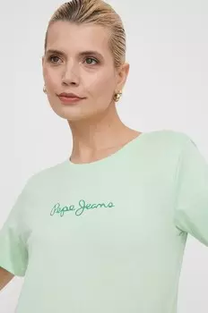 LORETTE хлопковая футболка Pepe Jeans, зеленый