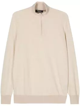 Loro Piana кашемировый джемпер с высоким воротником, нейтральный цвет