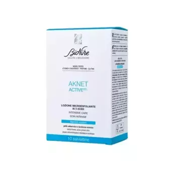 Лосьон-пилинг Aknet Peel Exfoliating Lotion с 3 кислотами - 10 одноразовых салфеток Bionike