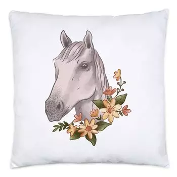 Лошадь Подушка Лошади Жеребец Кобыла Хобби Свобода Заклинатель лошадей Любитель лошадей Верховая езда Цветы Hey!Print