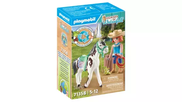 Лошади водопада элли и опилки с упражнениями в стиле вестерн Playmobil