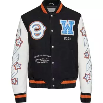 Лоскутная куртка-бомбер Off-White, кремовый