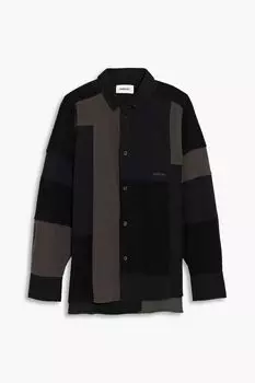 Лоскутная рубашка из твила, флиса и фланели AMBUSH, черный