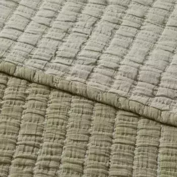 Лоскутное одеяло из пряжи Full/Queen Crinkle Grid Moss Green - Threshold, цвет Moss Green