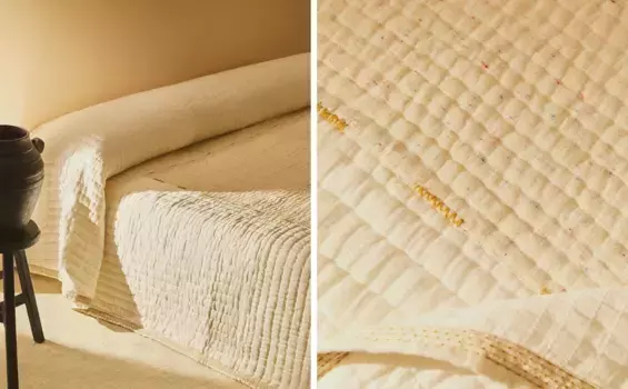 Лоскутное одеяло Zara Home, цвет Oyster White