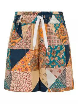 Лоскутные хлопковые шорты ETRO KIDS, оранжевый