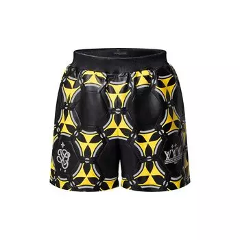 Лоскутные кожаные шорты с футбольным мячом Louis Vuitton, желтый