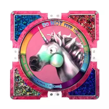 Лоток для кубиков 10 x 10 дюймов — блестки единорога, веганская кожа, Square Party Dice Trays (C4 Labs)