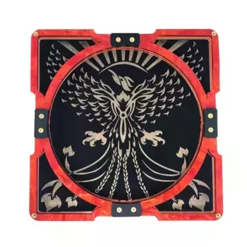 Лоток для кубиков 10 x 10 дюймов — Огненный и Ледяной Феникс (Магма Оранжевый), Square Party Dice Trays (C4 Labs)