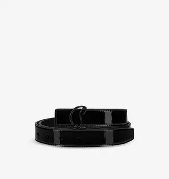 Loubi54 двусторонний ремень из лакированной кожи Christian Louboutin, черный