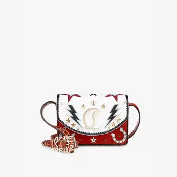 Loubi54 маленькая кожаная сумка через плечо Christian Louboutin, белый