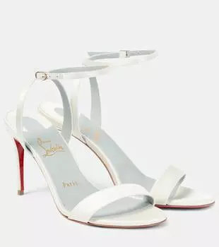 Loubigirl 85 сандалии из шёлкового креп-сатина Christian Louboutin, Off White/Lining Blue