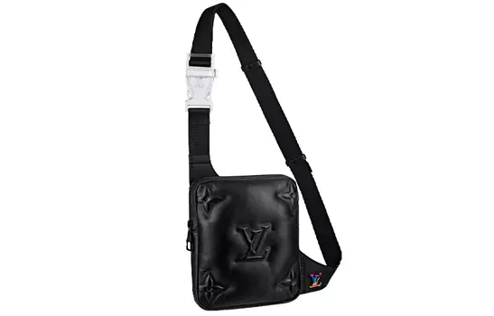 LOUIS VUITTON Асимметричная сумка-слинг Monogram Puffer Black