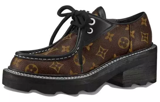Ботинки женские Louis Vuitton Beaubourg на платформе, коричневый