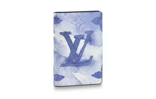 LOUIS VUITTON Карманный органайзер, чернила, акварель, синяя