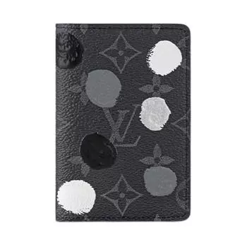 LOUIS VUITTON Карманный органайзер X Yayoi Kusama Monogram Eclipse, черный/серебристый