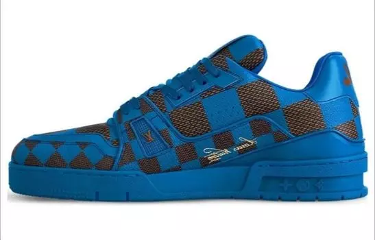 Кроссовки мужские Louis Vuitton Trainer Sneaker Damier Pop, синий