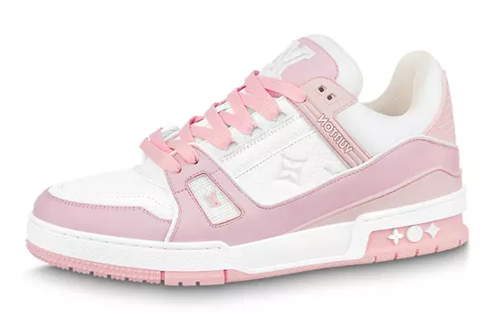 Кроссовки Louis Vuitton Trainer Skate Unisex, белый/светло-розовый