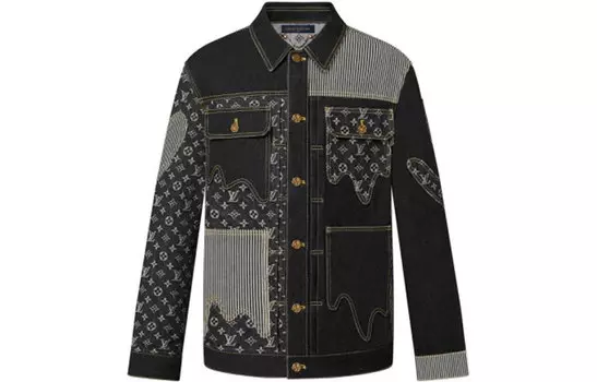 Мужская джинсовая куртка Louis Vuitton, черный