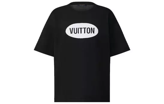 Футболка мужская Louis Vuitton с овальным логотипом, черный