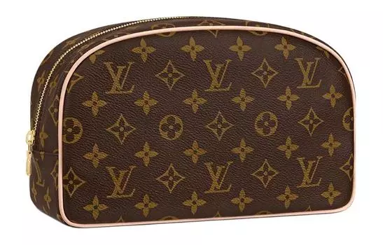LOUIS VUITTON Мужская кожаная косметичка коричневого цвета