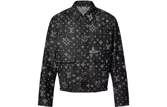 Куртка мужская Louis Vuitton с принтом логотипа, черный