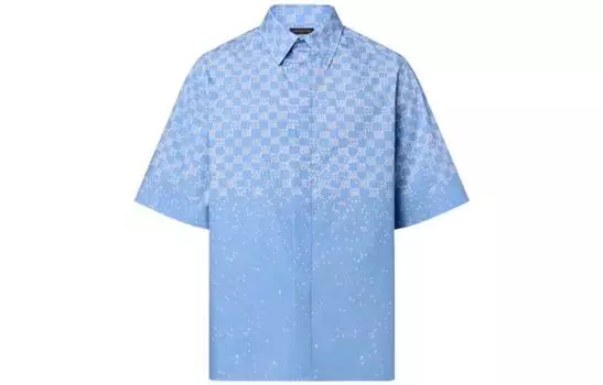Рубашка мужская Louis Vuitton, синий / светло-синий