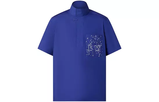 Рубашка Louis Vuitton Men с логотипом, синий