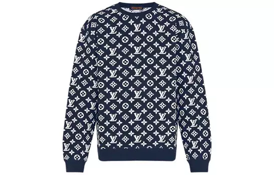 Толстовка мужская Louis Vuitton Monogram Jacquard, синий / белый