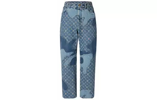 Джинсы мужские Louis Vuitton x Nigo Monogram Patchwork, синий
