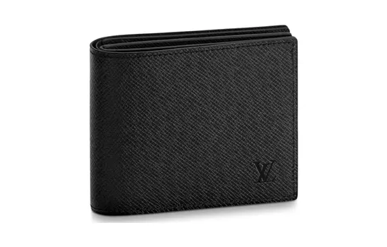 LOUIS VUITTON Мужской кошелек из коровьей кожи, черный