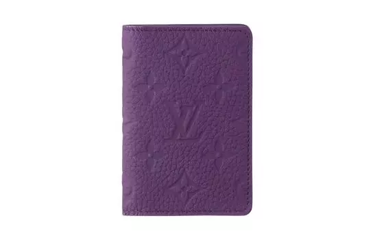 LOUIS VUITTON Мужской кожаный кошелек, фиолетовый