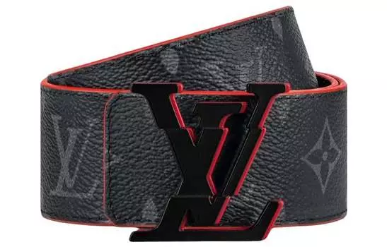 LOUIS VUITTON Мужской кожаный ремень, Черный