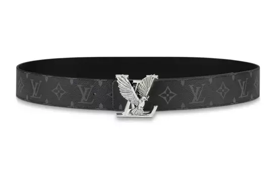 LOUIS VUITTON Мужской кожаный ремень, Черный
