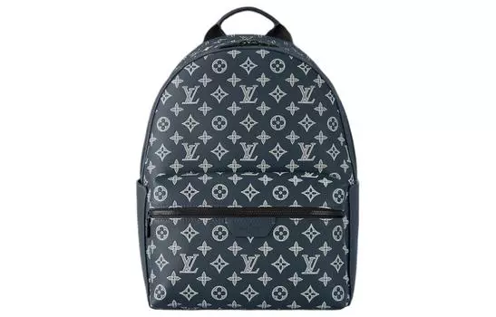 LOUIS VUITTON Мужской рюкзак Monogram Shadow из телячьей кожи чернильно-синего цвета
