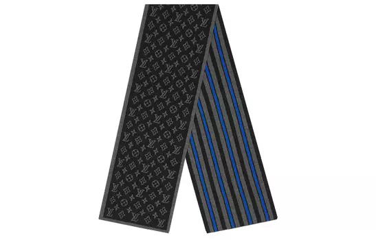 LOUIS VUITTON Мужской вязаный шарф, Black