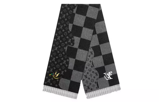 LOUIS VUITTON Мужской вязаный шарф из коллекции LV2, Black/Gray