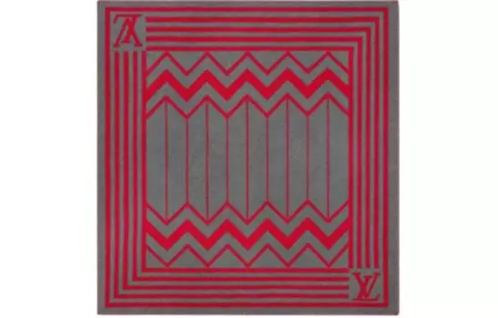 Плед Louis Vuitton, красный/серый