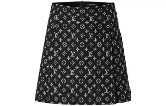LOUIS VUITTON Осень-зима 22, повседневная короткая юбка, женская, черная