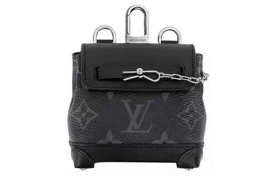 LOUIS VUITTON Паропроницаемая парусиновая сумка с кожаной отделкой, сумки для хранения, подвески, сумка через плечо, мини-сумка для мужчин, черная