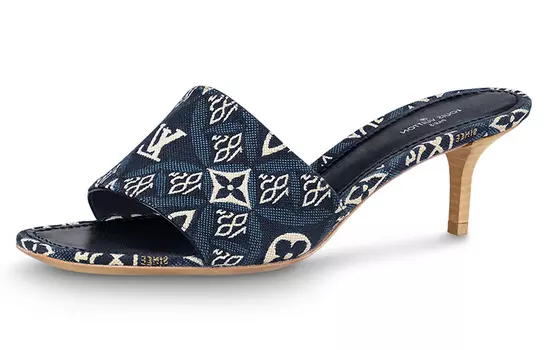 Туфли Louis Vuitton Revival на высоком каблуке, темно-синий