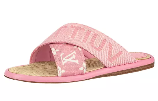 Шлепанцы женские Louis Vuitton с логотипом, розовый