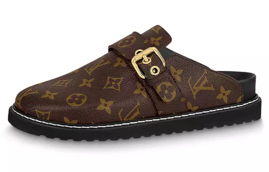 Шлепанцы женские Louis Vuitton с логотипом, коричневый