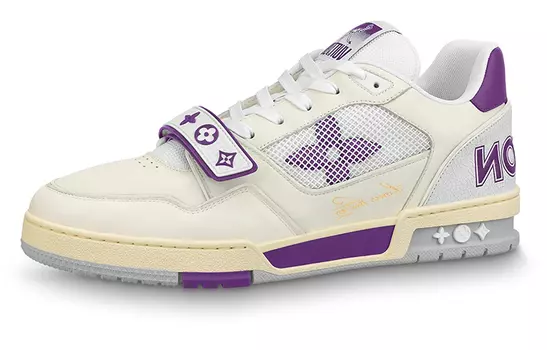 Кроссовки мужские Louis Vuitton Trainer Skateboard, белый / фиолетовый