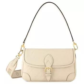 LOUIS VUITTON Сумка-багет Diane из зернистой коровьей кожи, сумка через плечо, женская, бежевая