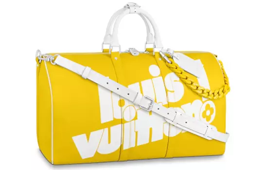 LOUIS VUITTON Сумка-бандульер Keepall с ацетатной цепочкой 55 Monogram Yellow