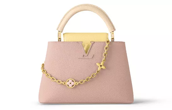 LOUIS VUITTON Сумка Capucines из коровьей кожи, через плечо, маленькая женская розовая