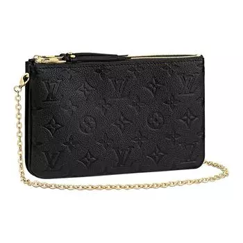 LOUIS VUITTON Сумка-цепочка из зернистой телячьей кожи, женская, черная