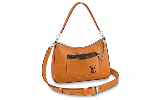 LOUIS VUITTON Сумка через плечо Epi Grain из коровьей кожи, обычная женская, карамельно-коричнево-желтая