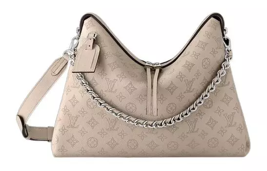LOUIS VUITTON Сумка через плечо HAND IT ALL из коровьей кожи, женская, среднего размера, серо-галечного цвета